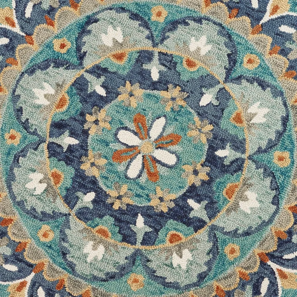 Sevita Hand Tufted Teal/ Blue Wool Rug