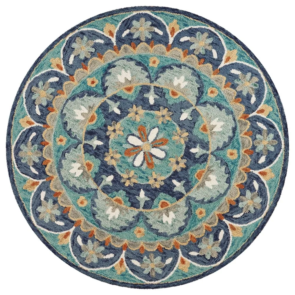 Sevita Hand Tufted Teal/ Blue Wool Rug
