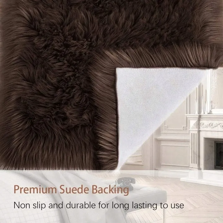 Shaggy Faux Fur Sheepskin Area Rug Super Soft Home Decor Carpet