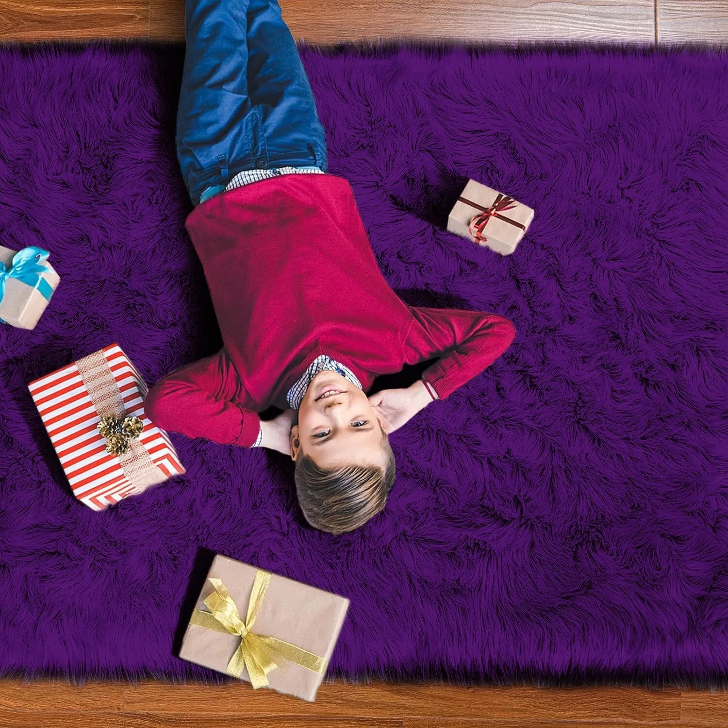 Shaggy Faux Fur Sheepskin Area Rug Super Soft Home Decor Carpet