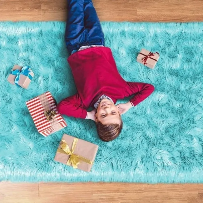 Shaggy Faux Fur Sheepskin Area Rug Super Soft Home Decor Carpet