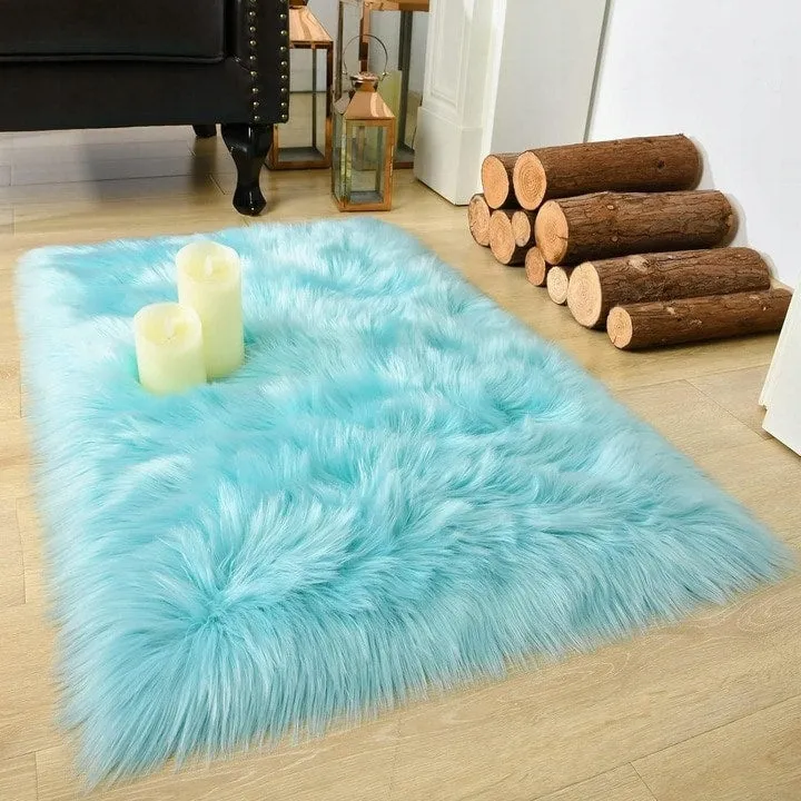 Shaggy Faux Fur Sheepskin Area Rug Super Soft Home Decor Carpet