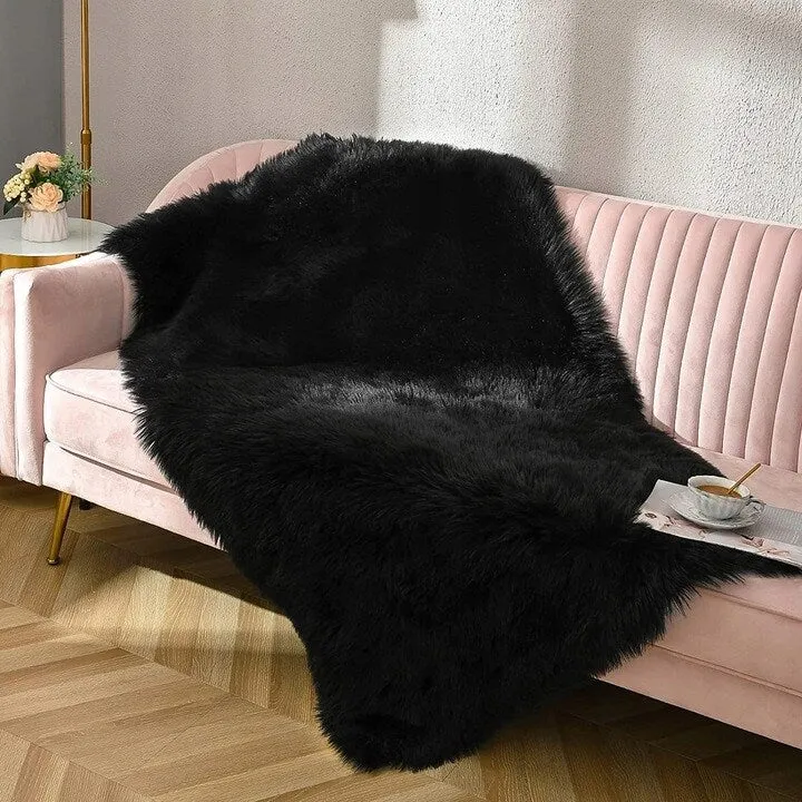 Shaggy Faux Fur Sheepskin Area Rug Super Soft Home Decor Carpet