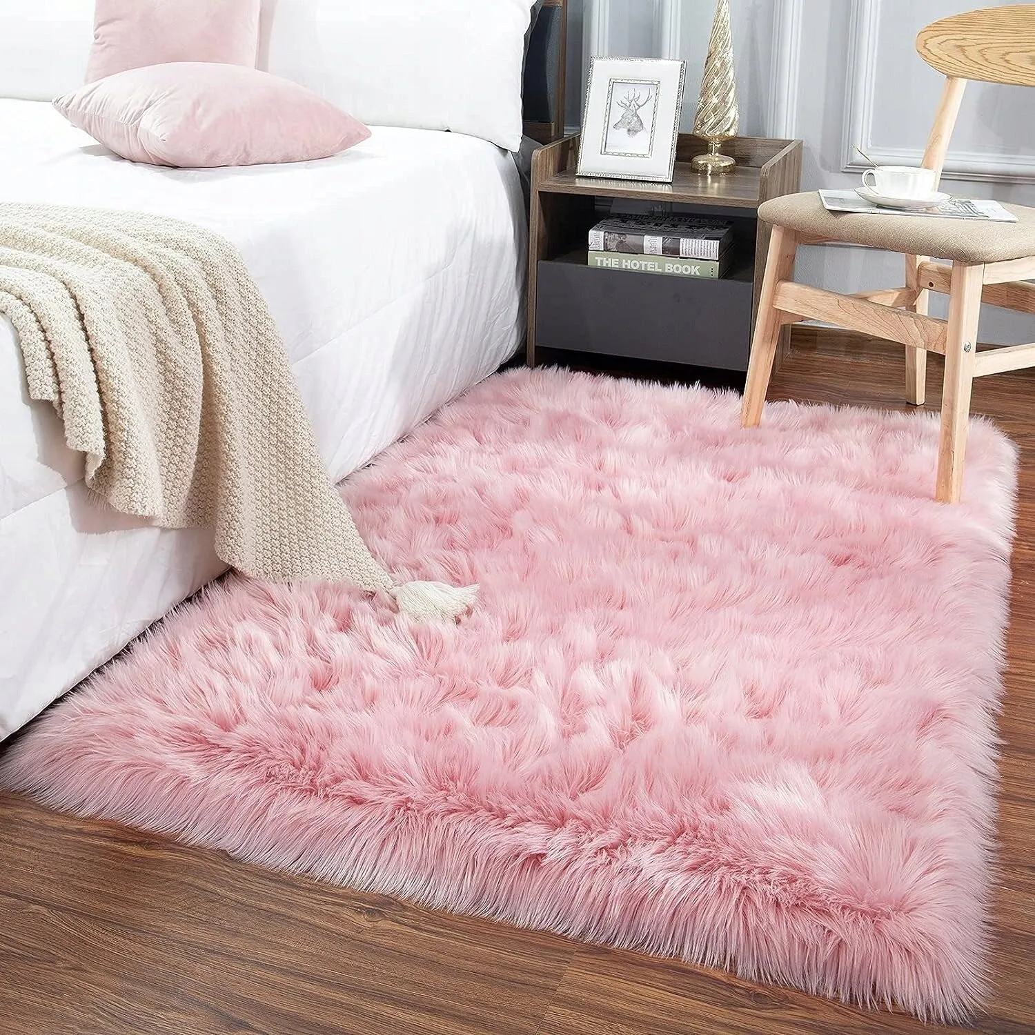 Shaggy Faux Fur Sheepskin Area Rug Super Soft Home Decor Carpet