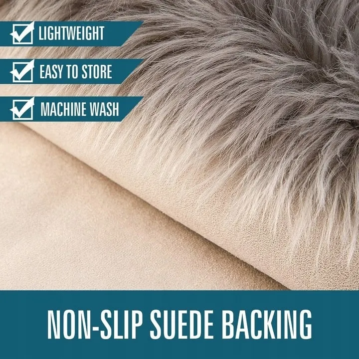 Shaggy Faux Fur Sheepskin Area Rug Super Soft Home Decor Carpet
