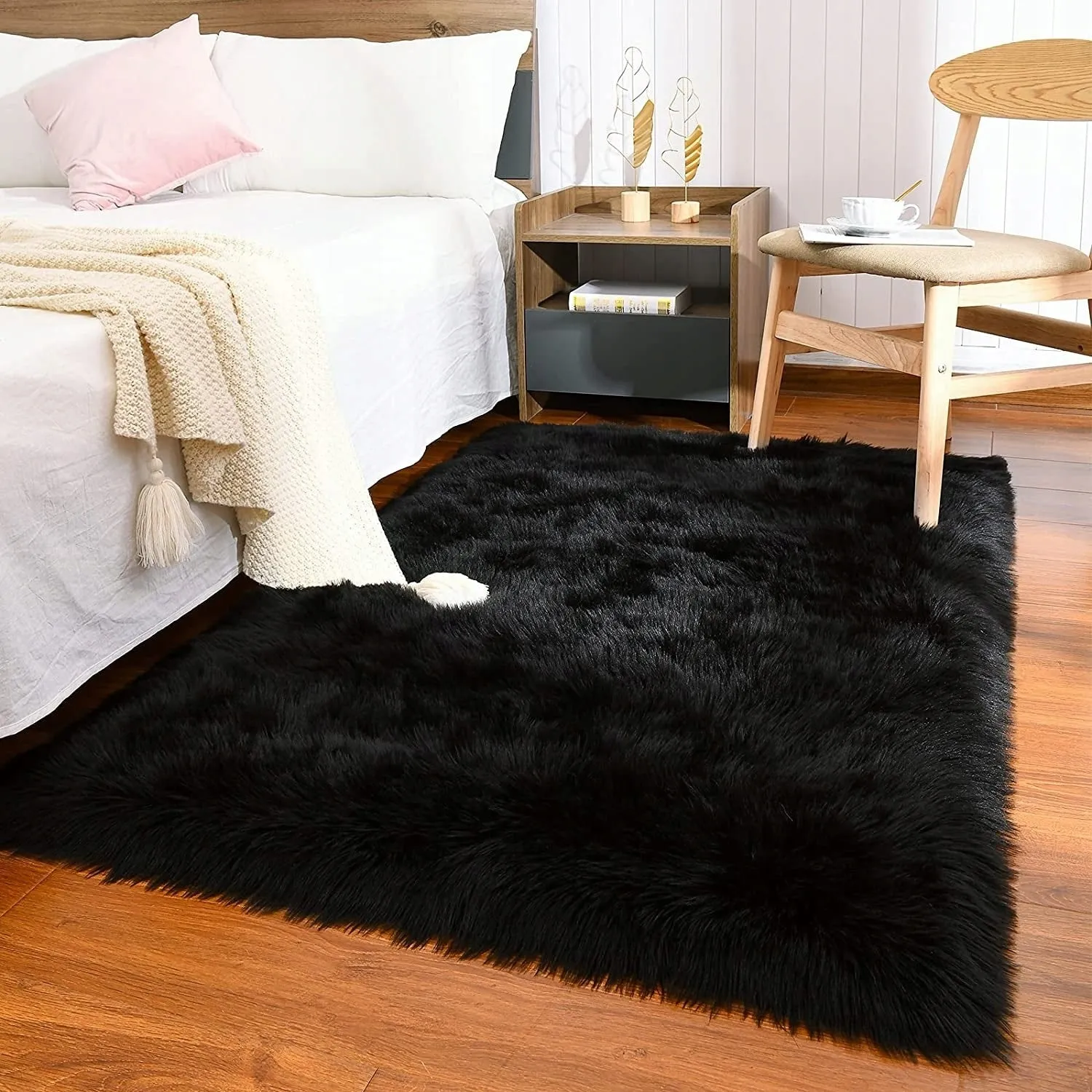Shaggy Faux Fur Sheepskin Area Rug Super Soft Home Decor Carpet