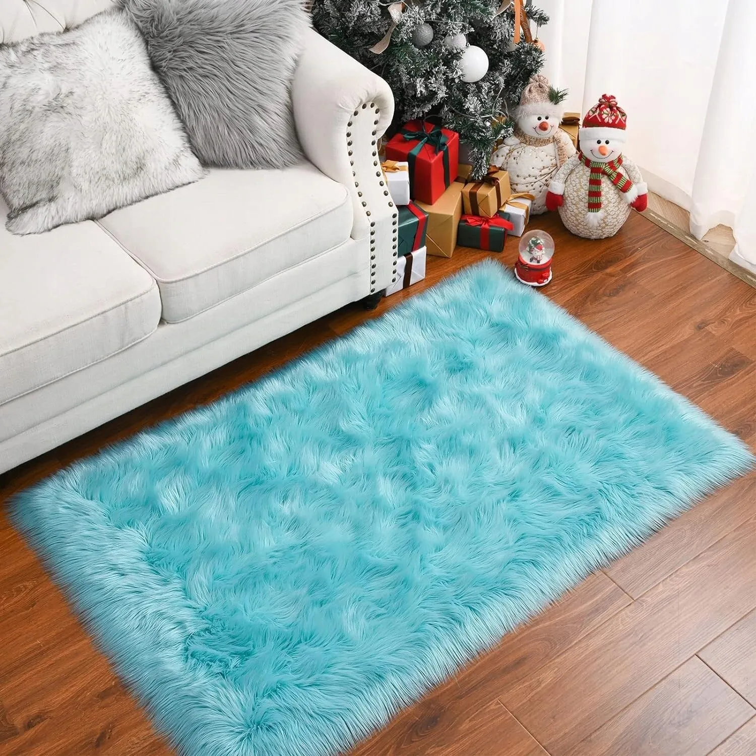 Shaggy Faux Fur Sheepskin Area Rug Super Soft Home Decor Carpet
