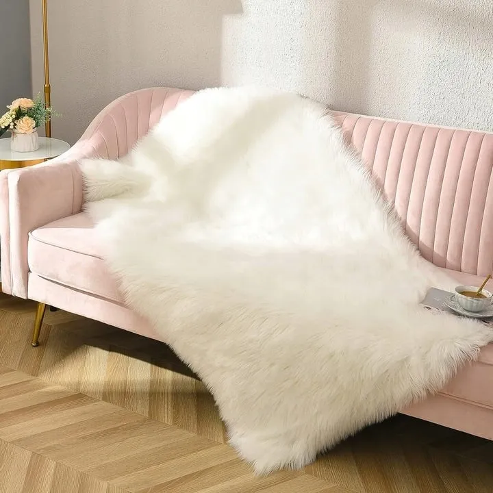 Shaggy Faux Fur Sheepskin Area Rug Super Soft Home Decor Carpet
