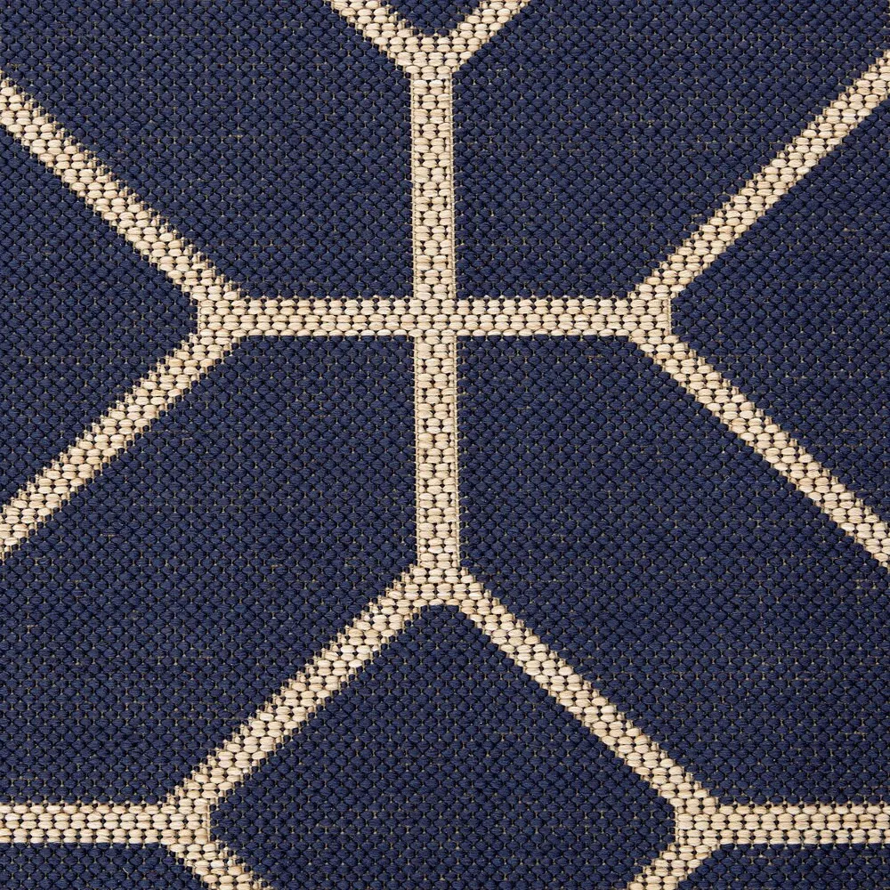 Signature Home Glenrose Navy Blue Indoor/Outdoor Area Rug - 5'3 x 7'4