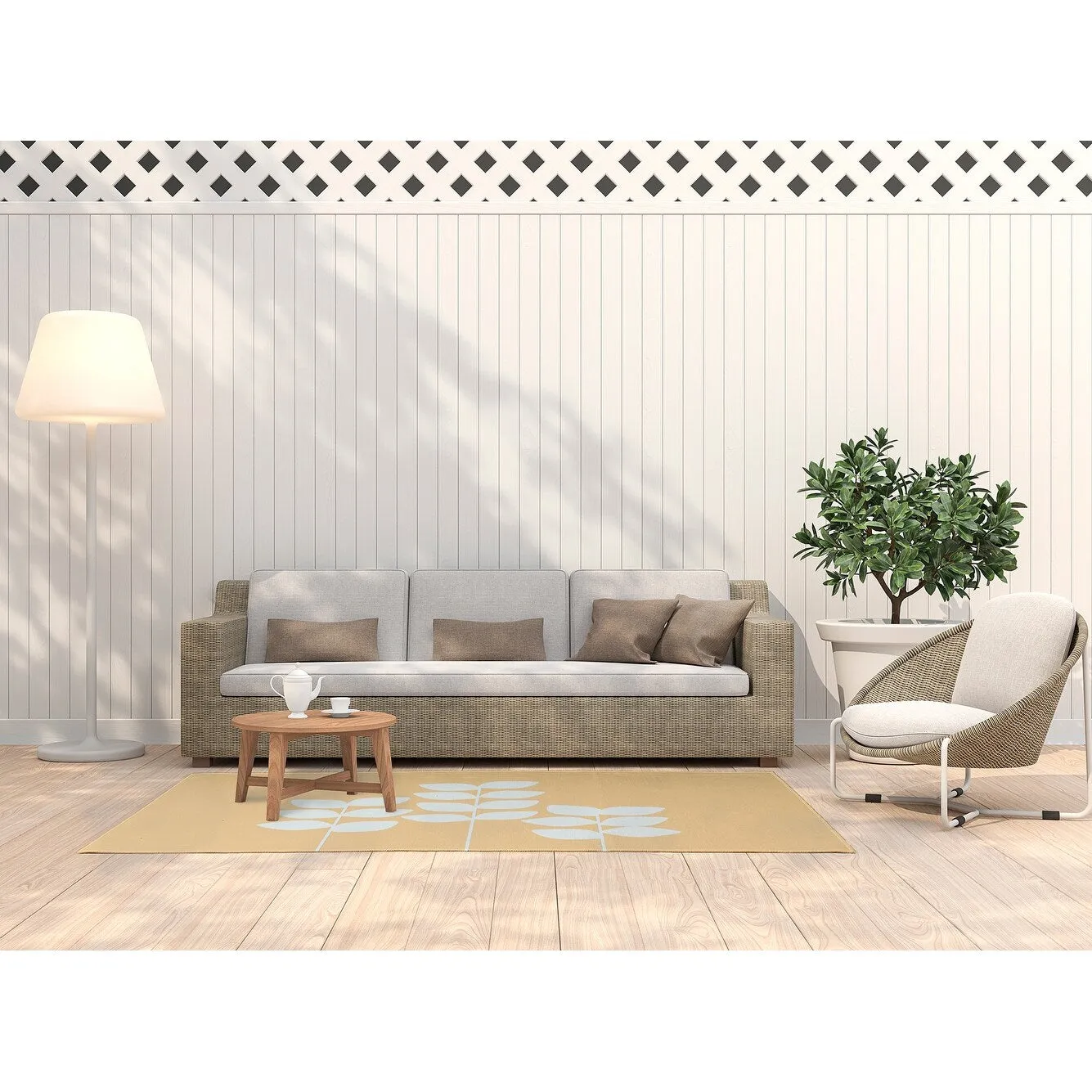 Simple Stems Spring Chenille Indoor/Outdoor Rug