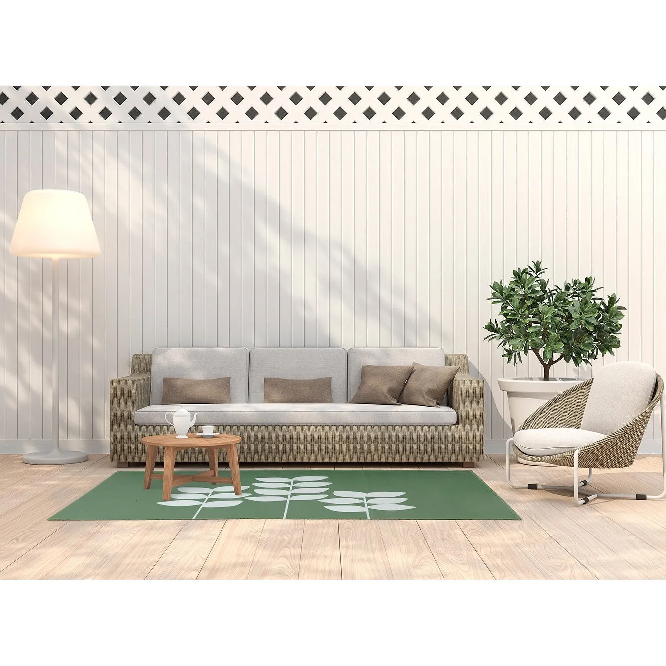 Simple Stems Spring Chenille Indoor/Outdoor Rug