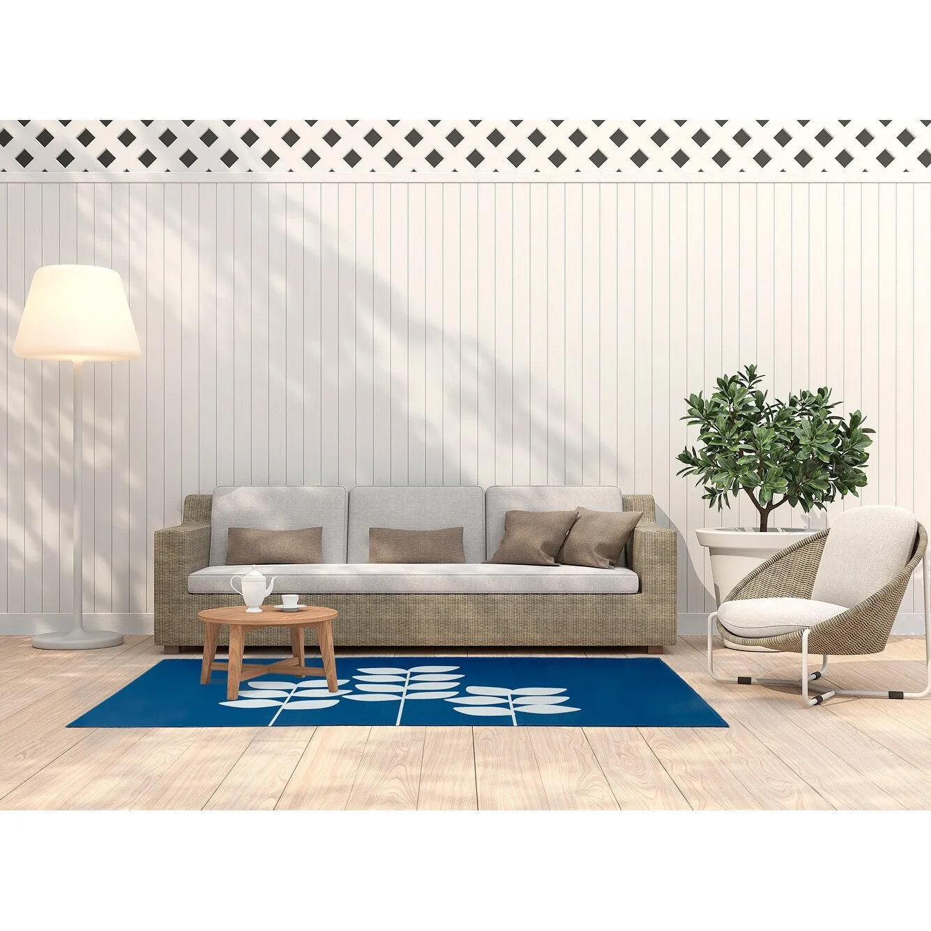 Simple Stems Spring Chenille Indoor/Outdoor Rug