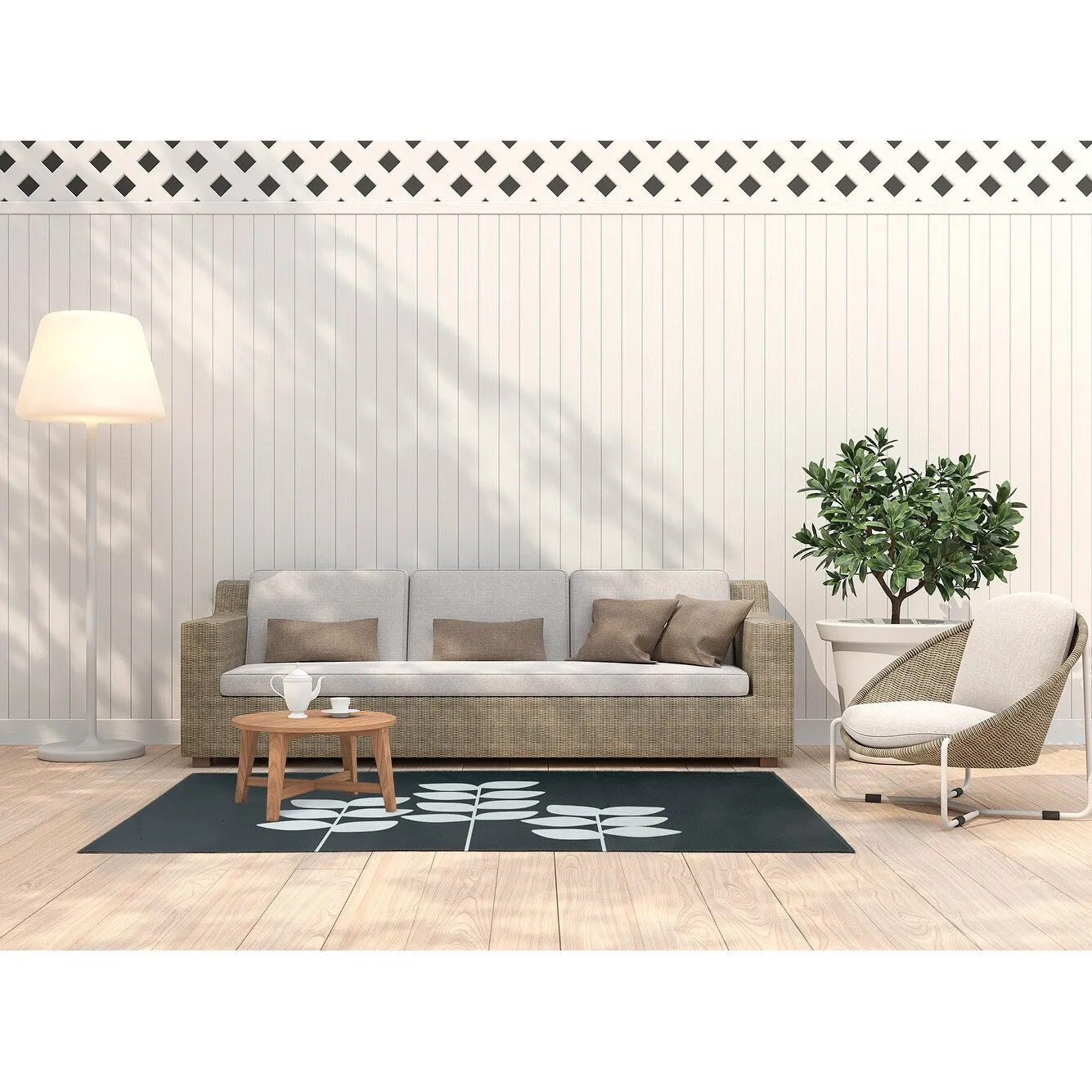 Simple Stems Spring Chenille Indoor/Outdoor Rug