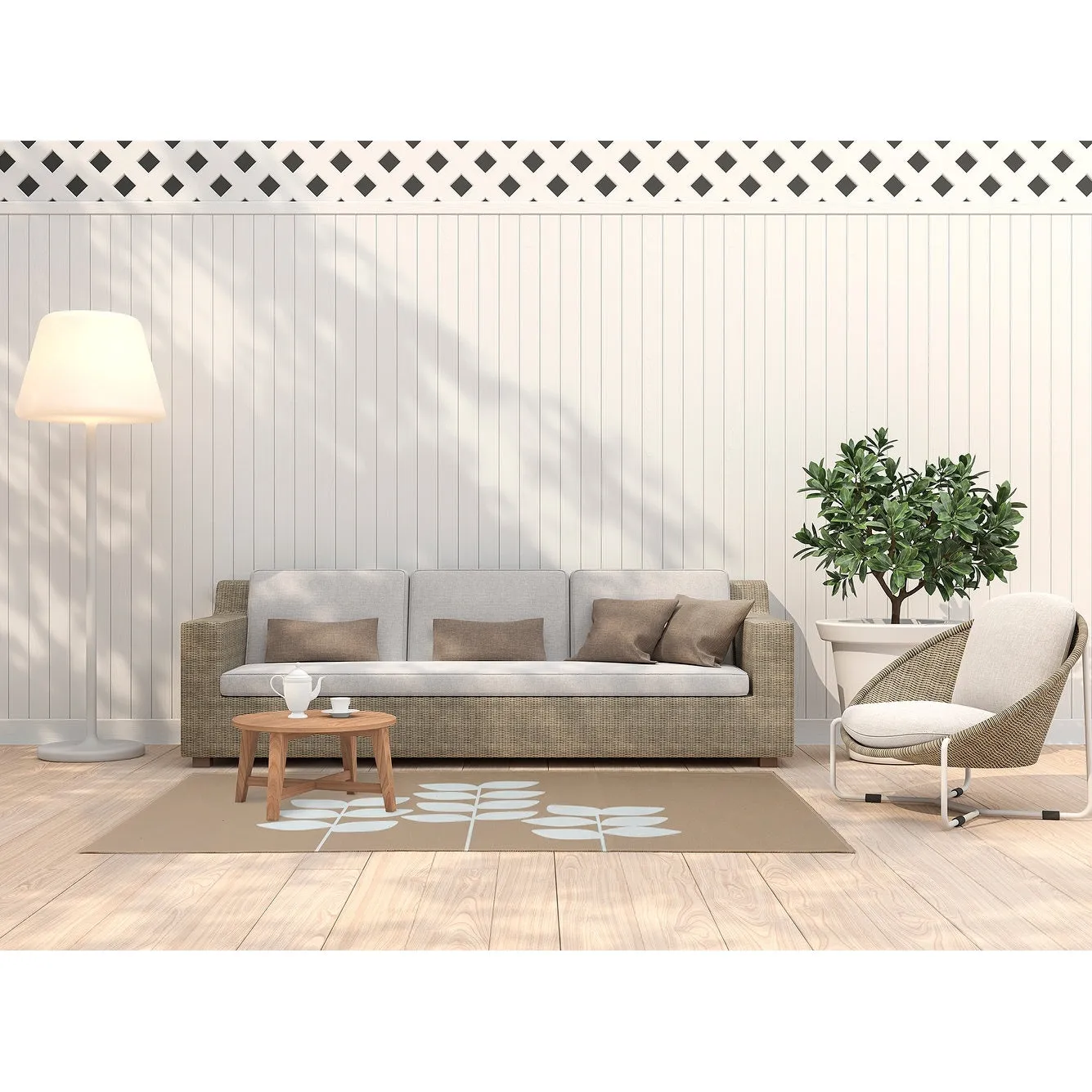 Simple Stems Spring Chenille Indoor/Outdoor Rug