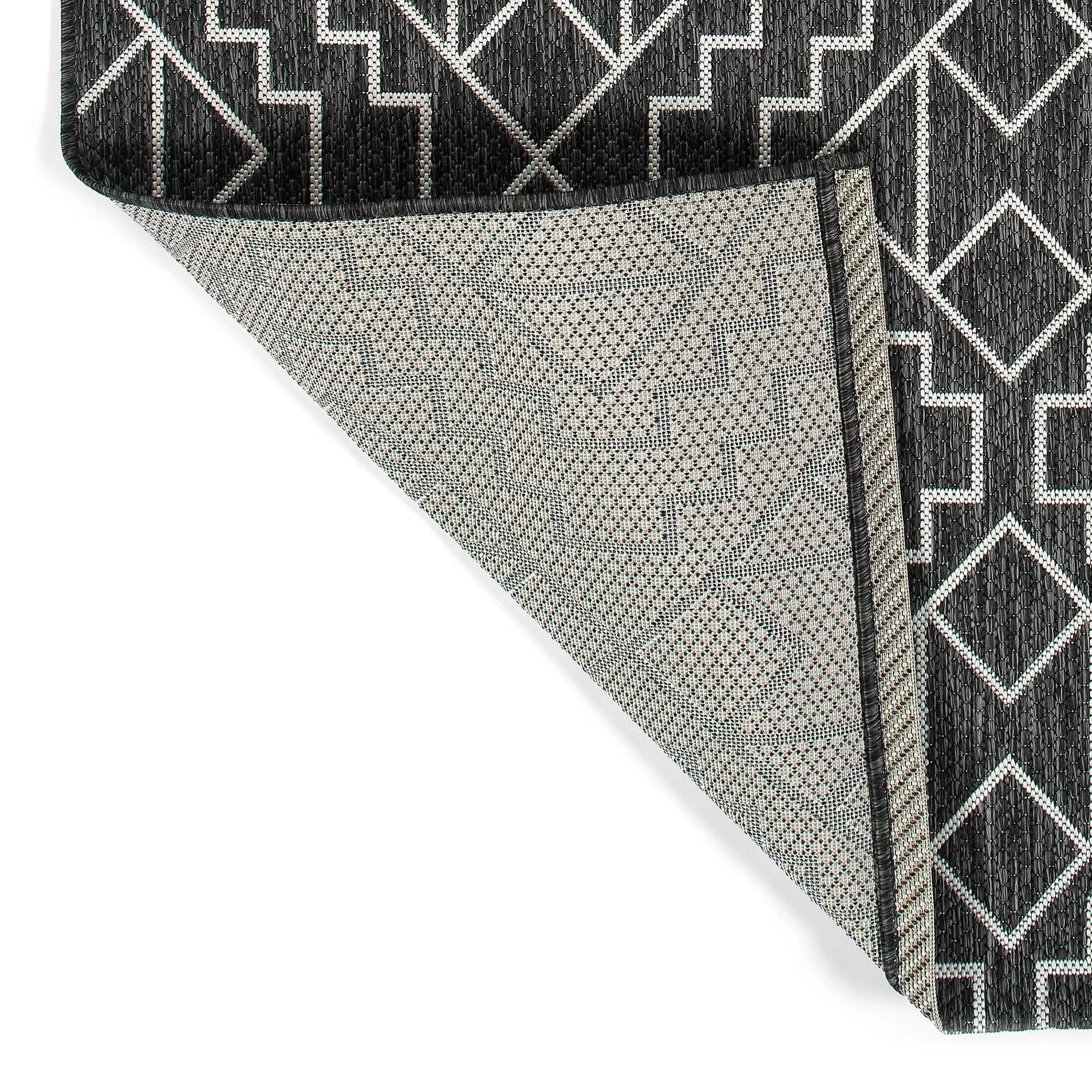 Soleri Charcoal Machine-Made Indoor/Outdoor Flatweave Area Rug