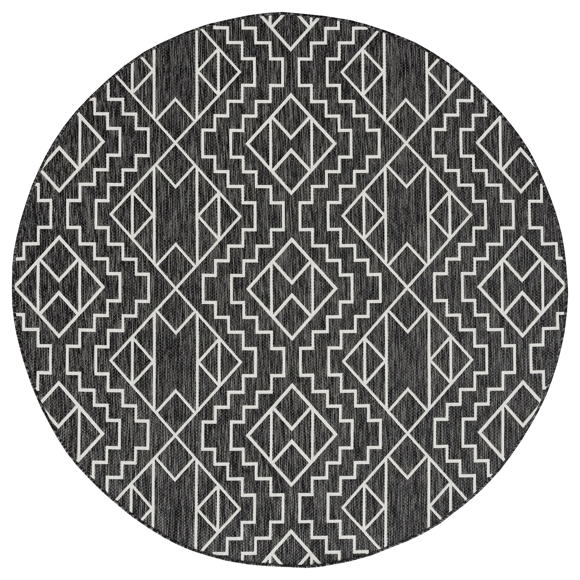 Soleri Charcoal Machine-Made Indoor/Outdoor Flatweave Area Rug