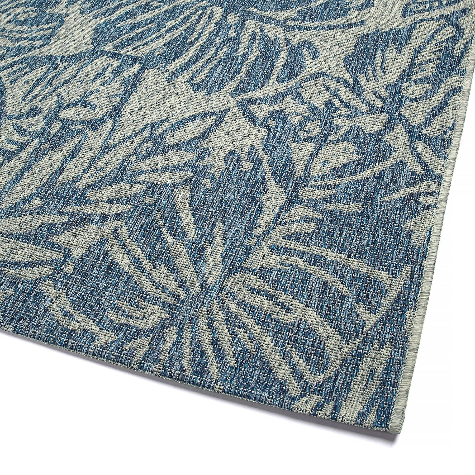Soleri Navy Machine-Made Indoor/Outdoor Flatweave Area Rug
