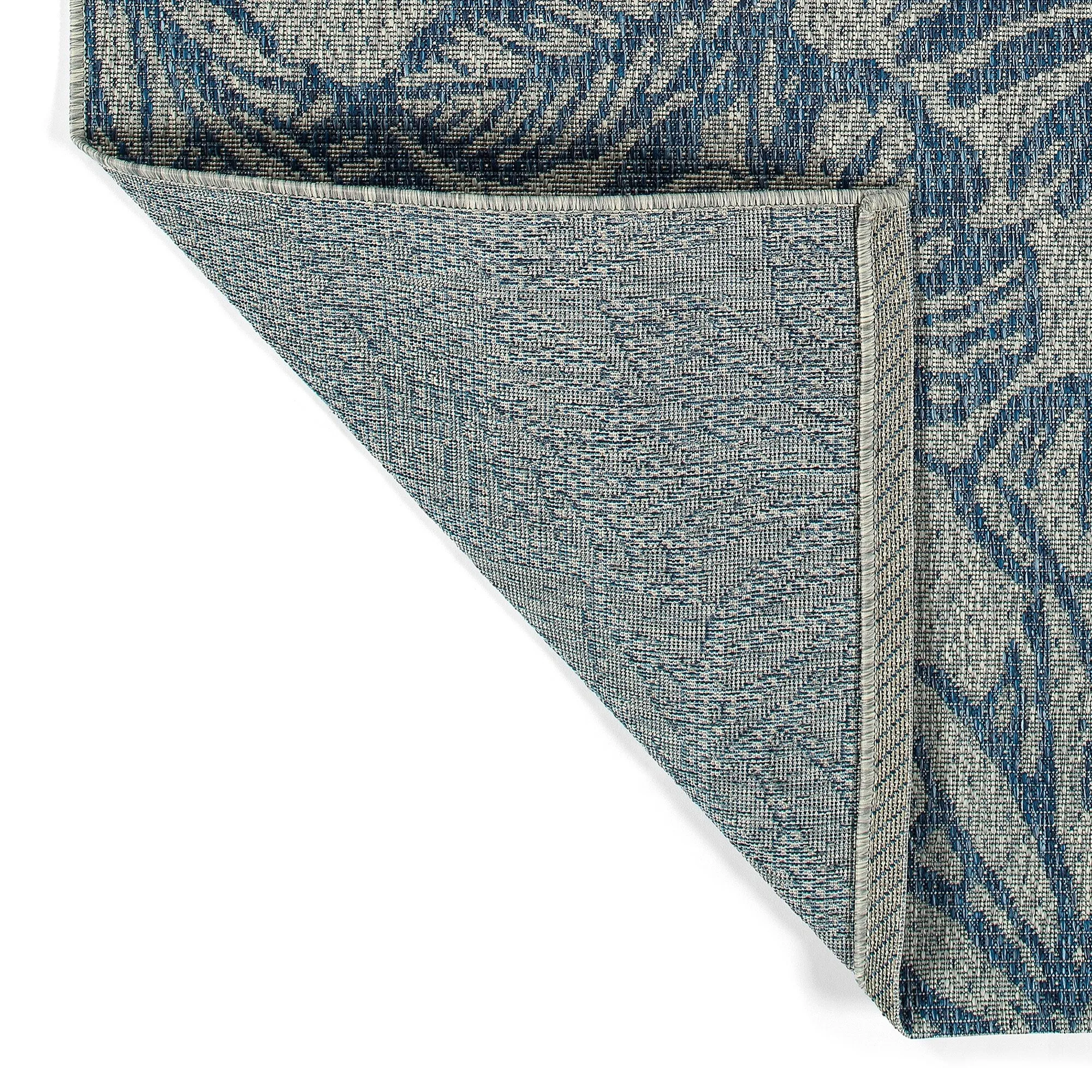 Soleri Navy Machine-Made Indoor/Outdoor Flatweave Area Rug