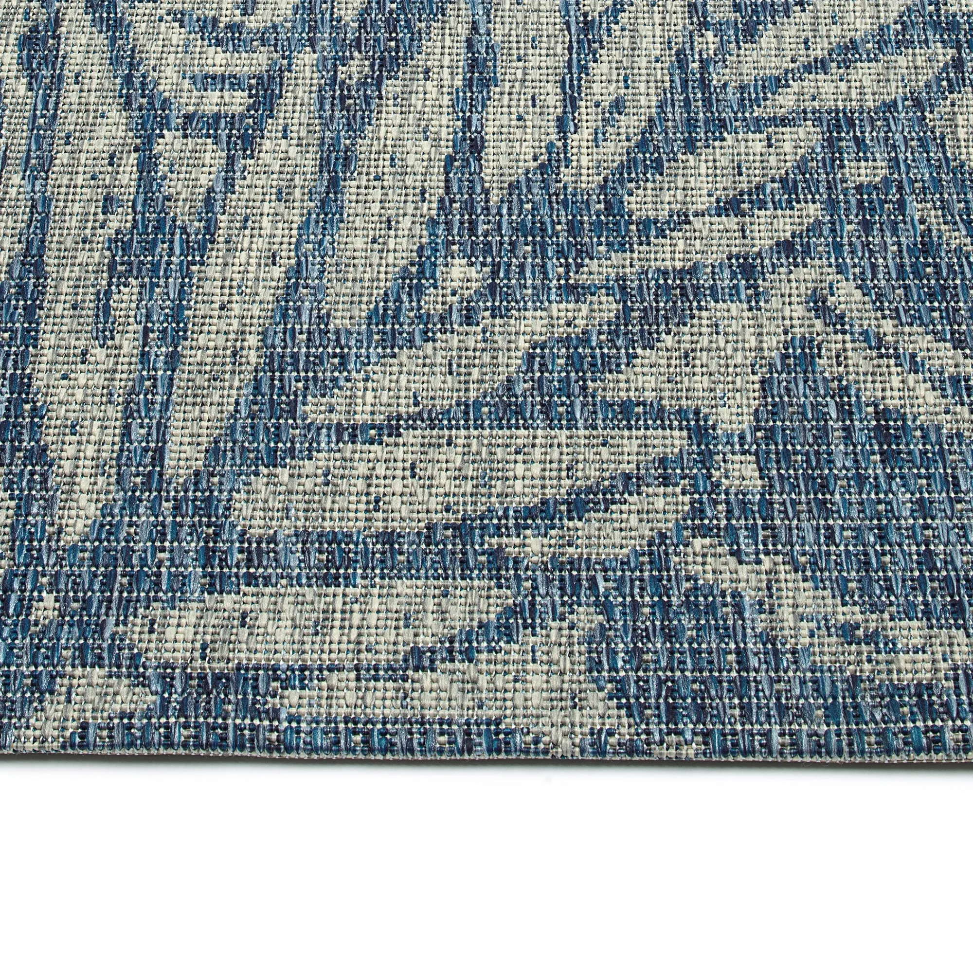 Soleri Navy Machine-Made Indoor/Outdoor Flatweave Area Rug