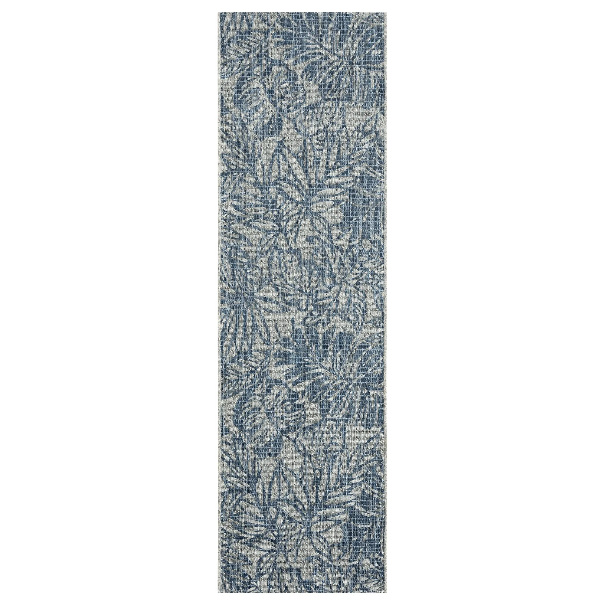 Soleri Navy Machine-Made Indoor/Outdoor Flatweave Area Rug