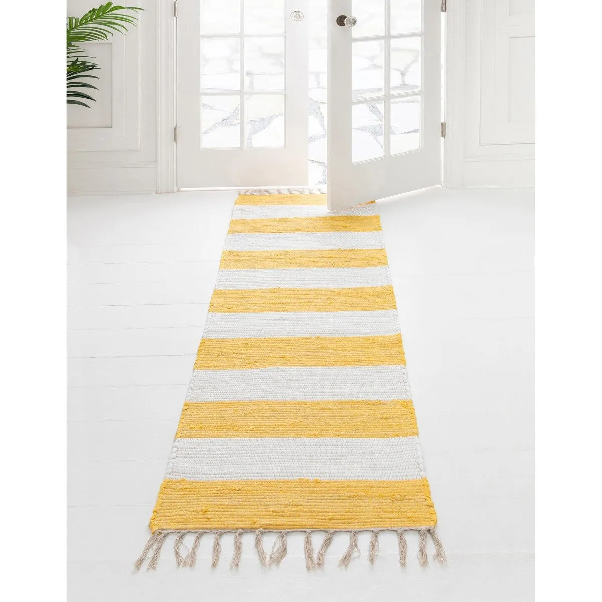 Solid/Striped Emaburn Collection Area Rug