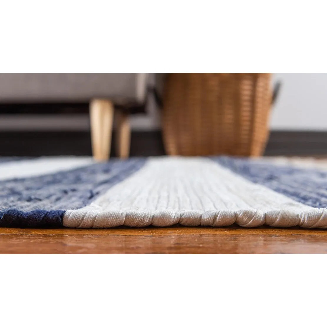 Solid/Striped Emaburn Collection Area Rug
