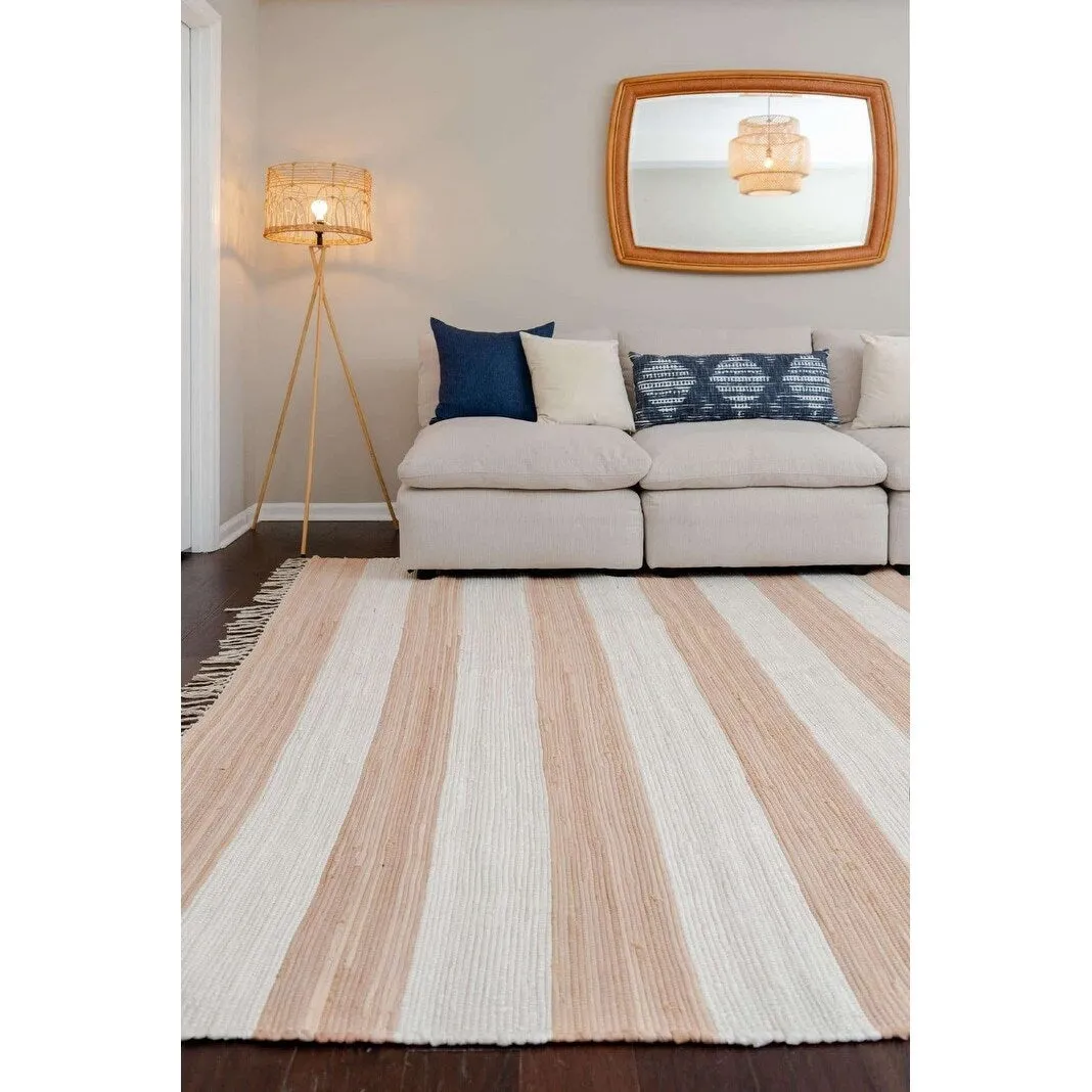 Solid/Striped Emaburn Collection Area Rug