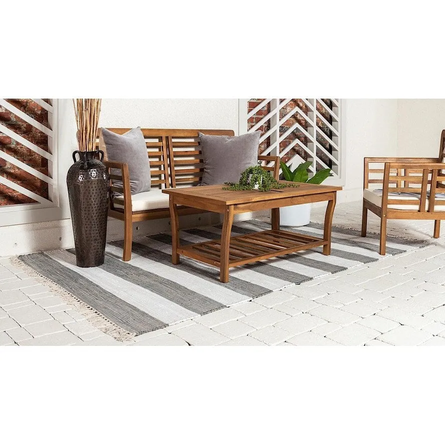 Solid/Striped Emaburn Collection Area Rug