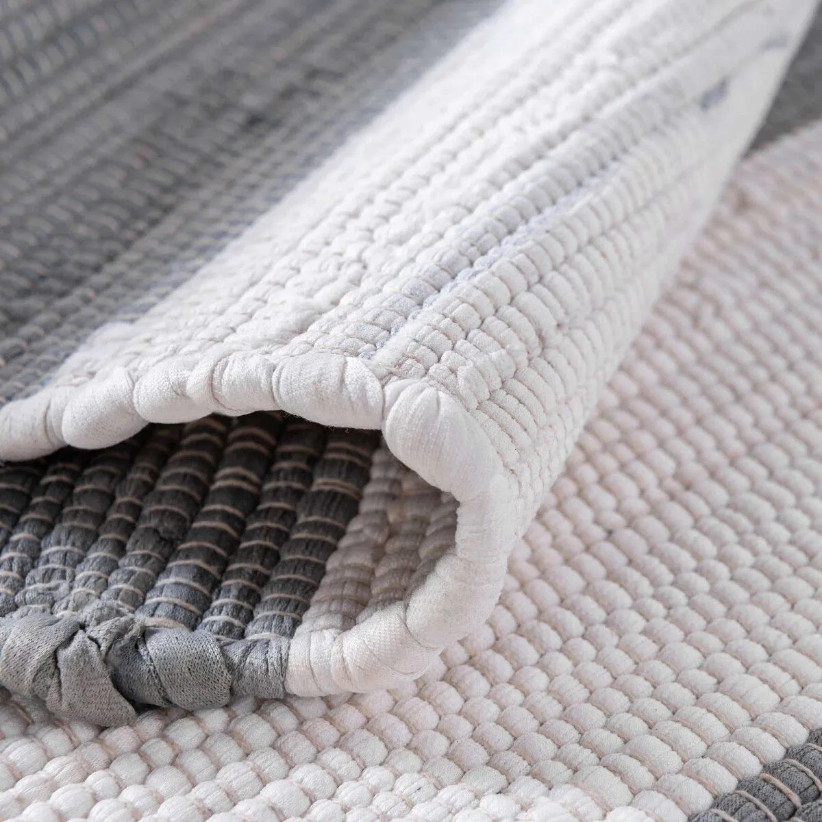 Solid/Striped Emaburn Collection Area Rug