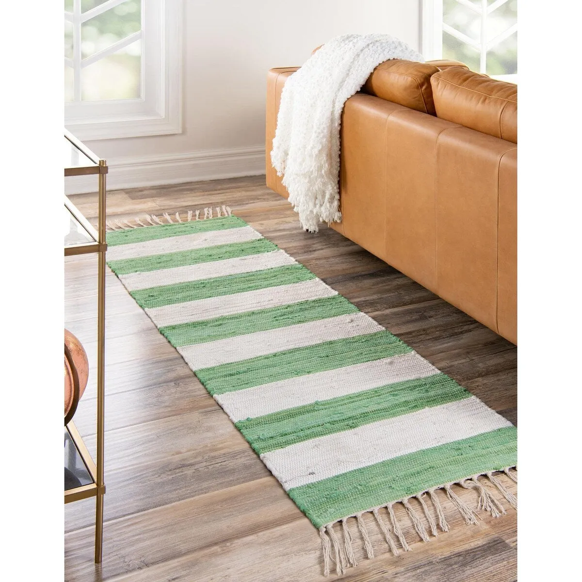 Solid/Striped Emaburn Collection Area Rug