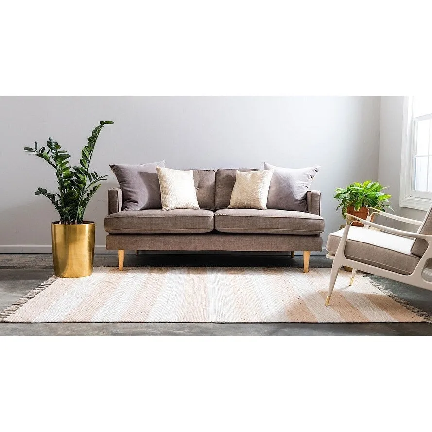 Solid/Striped Emaburn Collection Area Rug