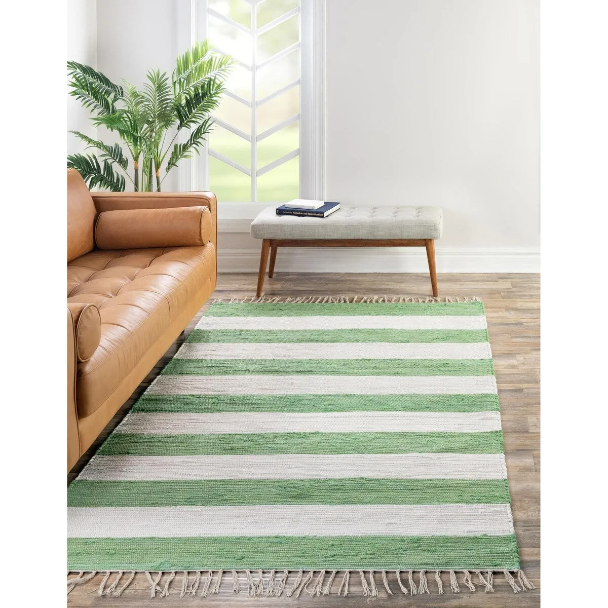 Solid/Striped Emaburn Collection Area Rug