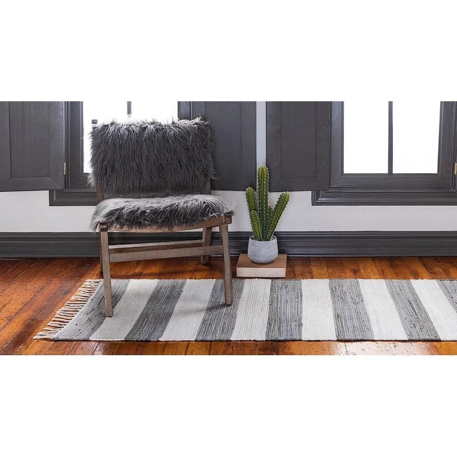 Solid/Striped Emaburn Collection Area Rug