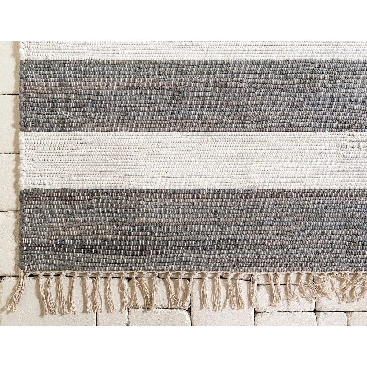 Solid/Striped Emaburn Collection Area Rug