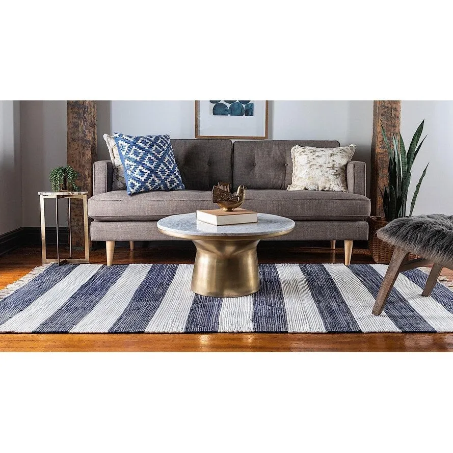 Solid/Striped Emaburn Collection Area Rug