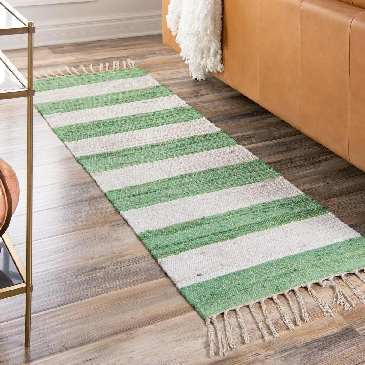 Solid/Striped Emaburn Collection Area Rug