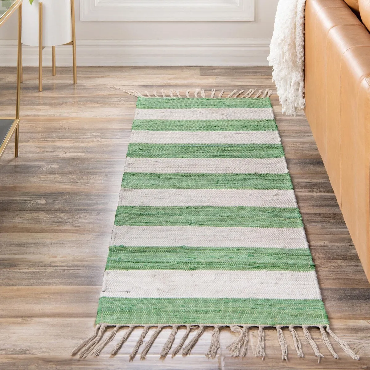 Solid/Striped Emaburn Collection Area Rug