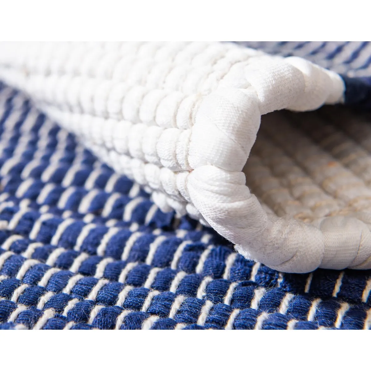 Solid/Striped Emaburn Collection Area Rug