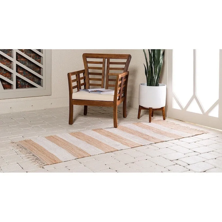 Solid/Striped Emaburn Collection Area Rug