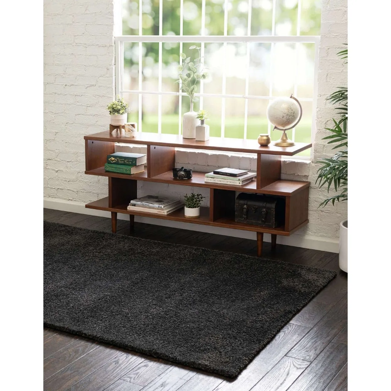 Solid/Striped Zoit Collection Area Rug