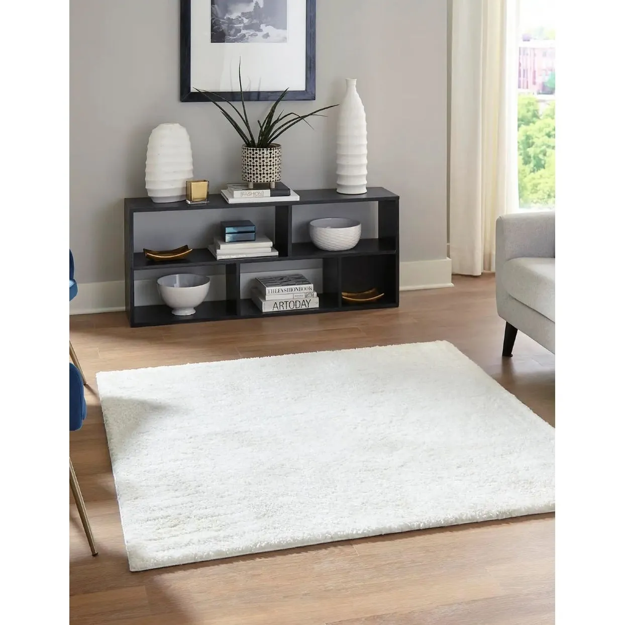 Solid/Striped Zoit Collection Area Rug