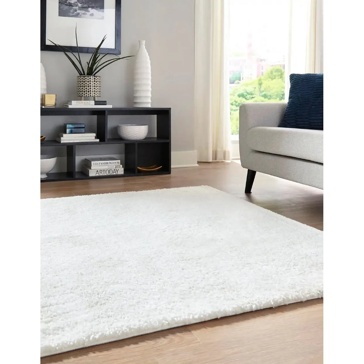 Solid/Striped Zoit Collection Area Rug