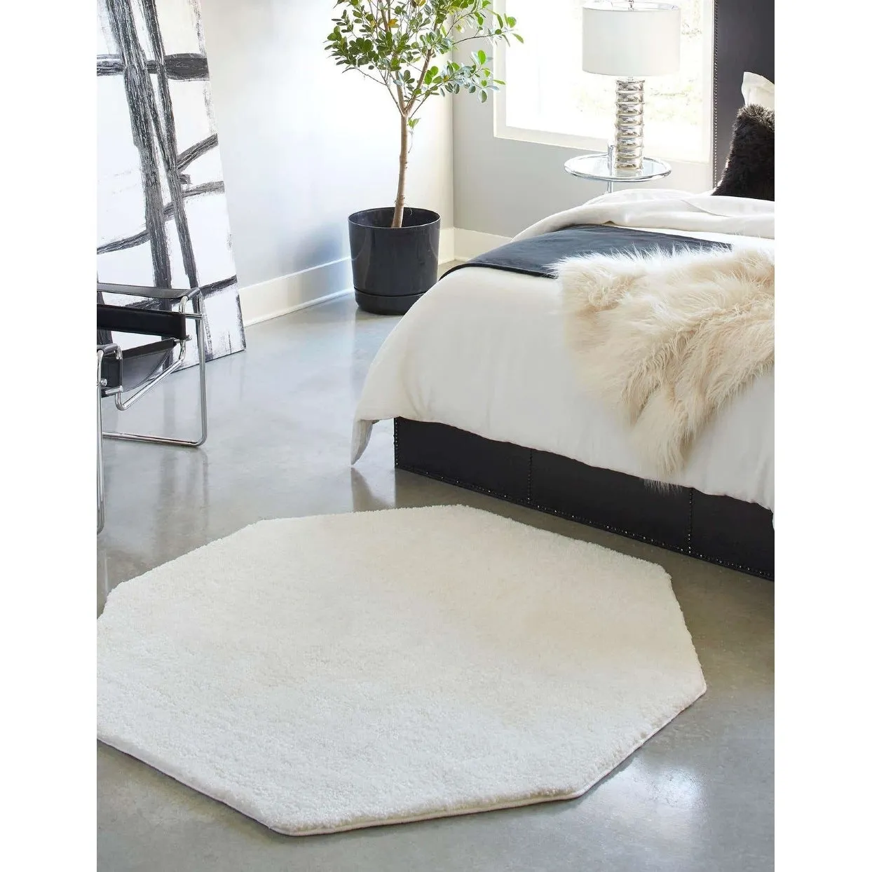 Solid/Striped Zoit Collection Area Rug