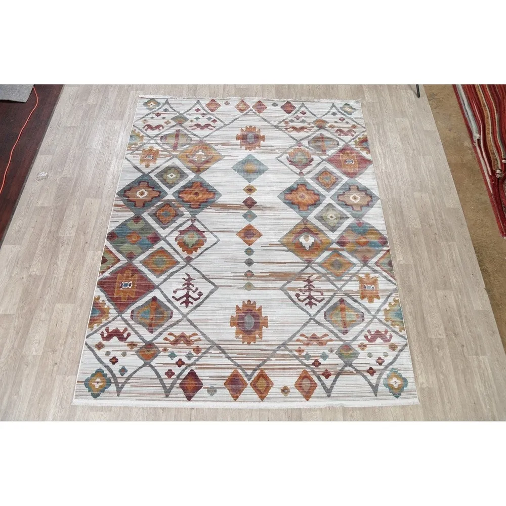 Southwest Distressed Geometric Vintage Style Turkish Area Rugs Bedroom