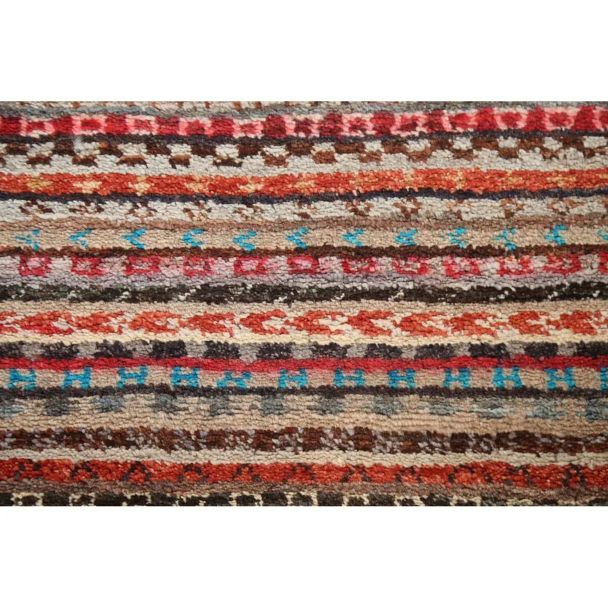 Striped Gabbeh Kashkoli Oriental Runner Rug Wool Hand-knotted Carpet - 2'8 x 9'10