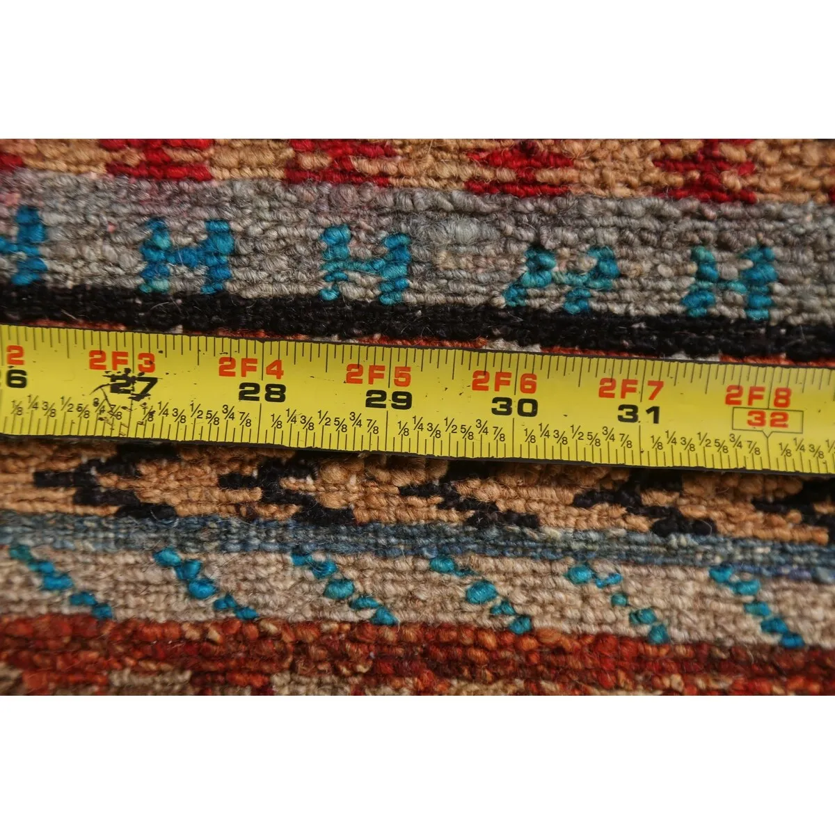 Striped Gabbeh Kashkoli Oriental Runner Rug Wool Hand-knotted Carpet - 2'8 x 9'10