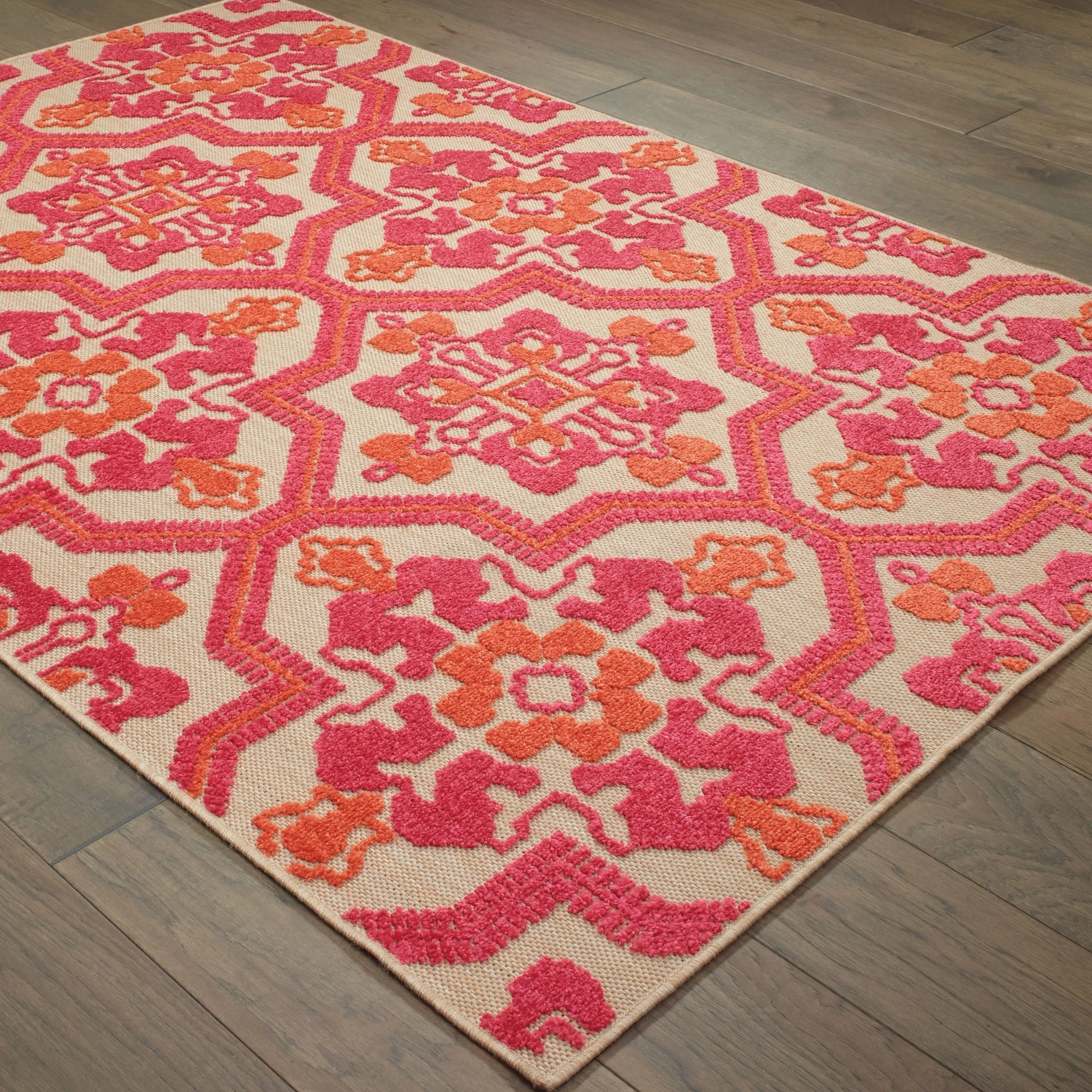Style Haven Cara Mixed Pile Floral Medallions Indoor/ Outdoor Area Rug