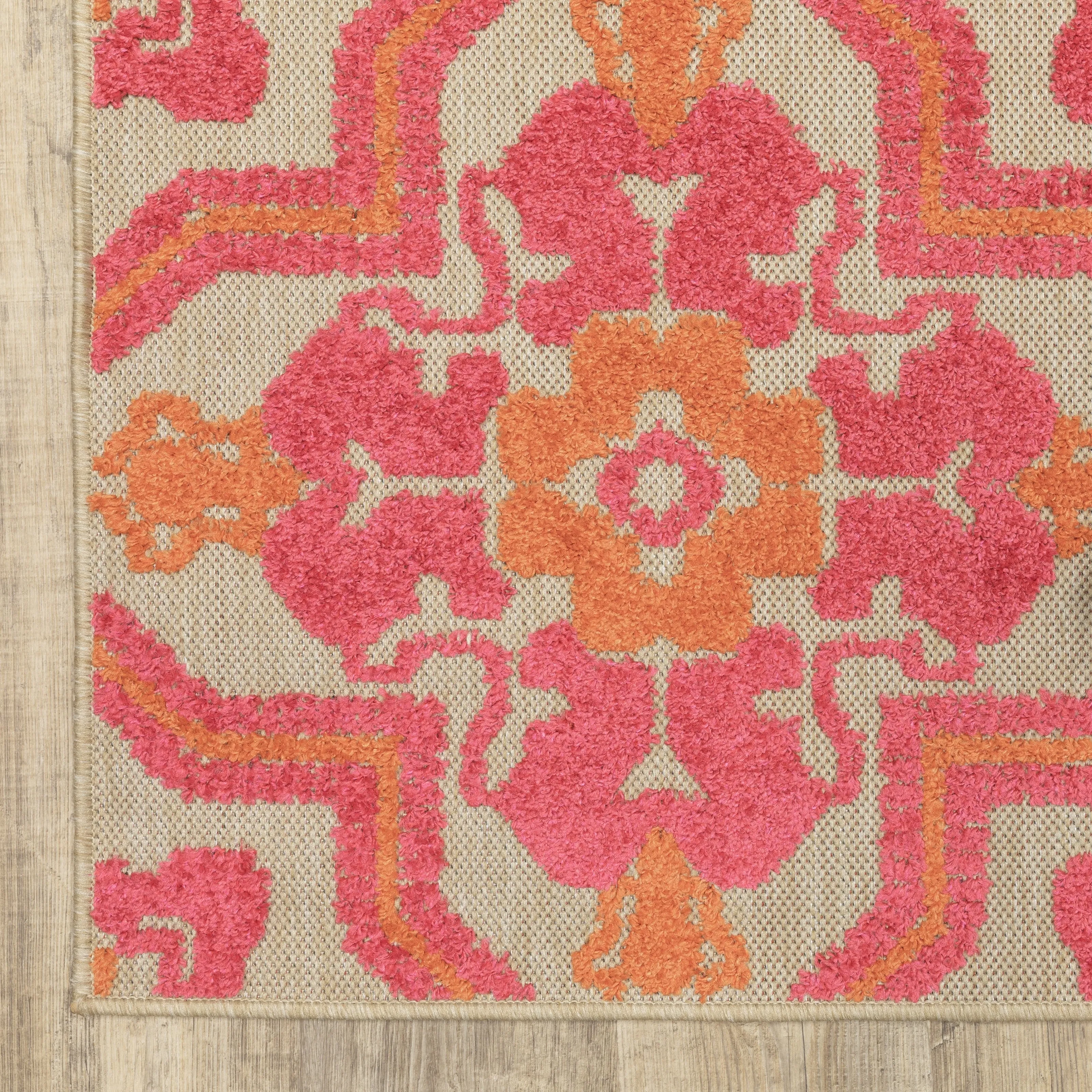 Style Haven Cara Mixed Pile Floral Medallions Indoor/ Outdoor Area Rug