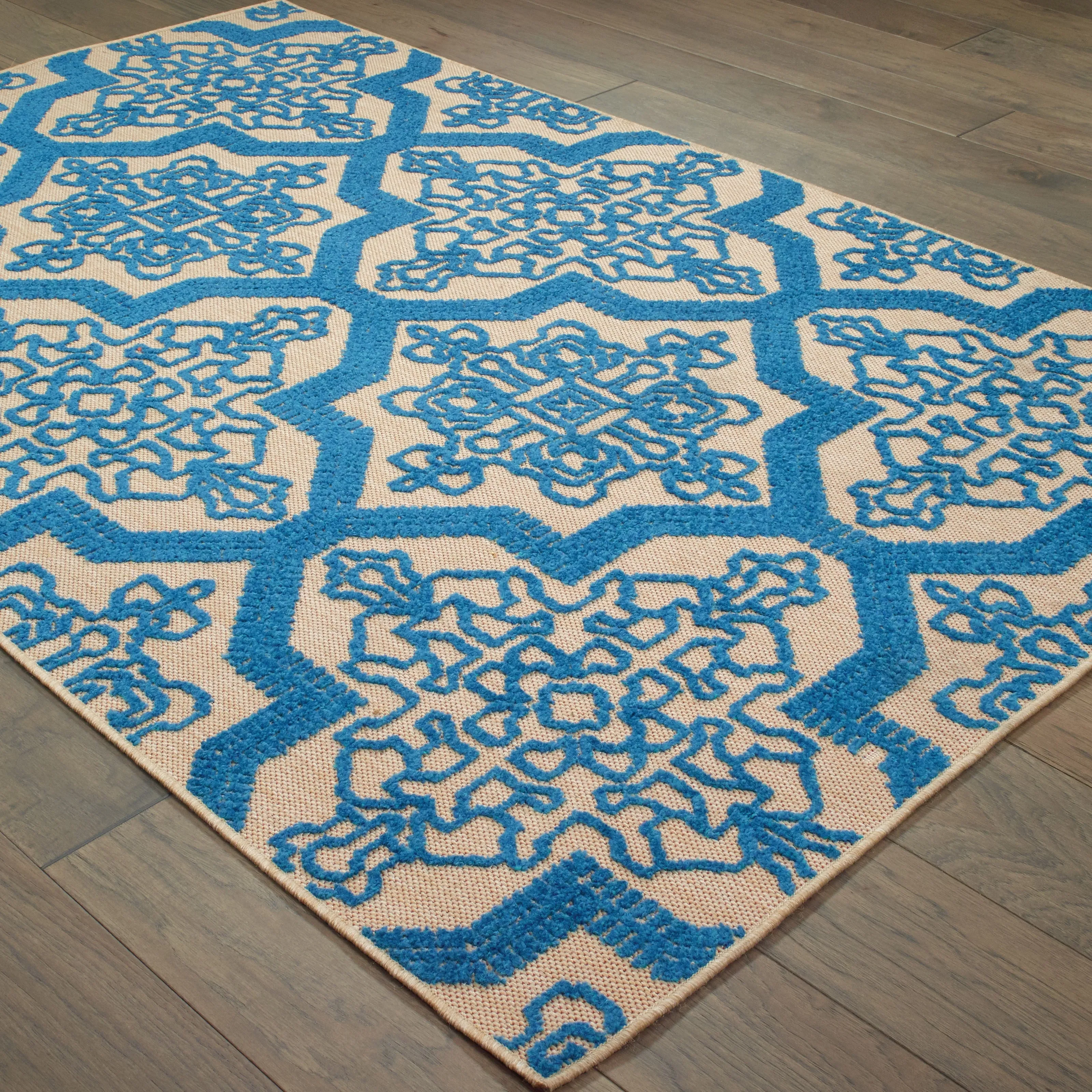 Style Haven Cara Mixed Pile Floral Medallions Indoor/ Outdoor Area Rug