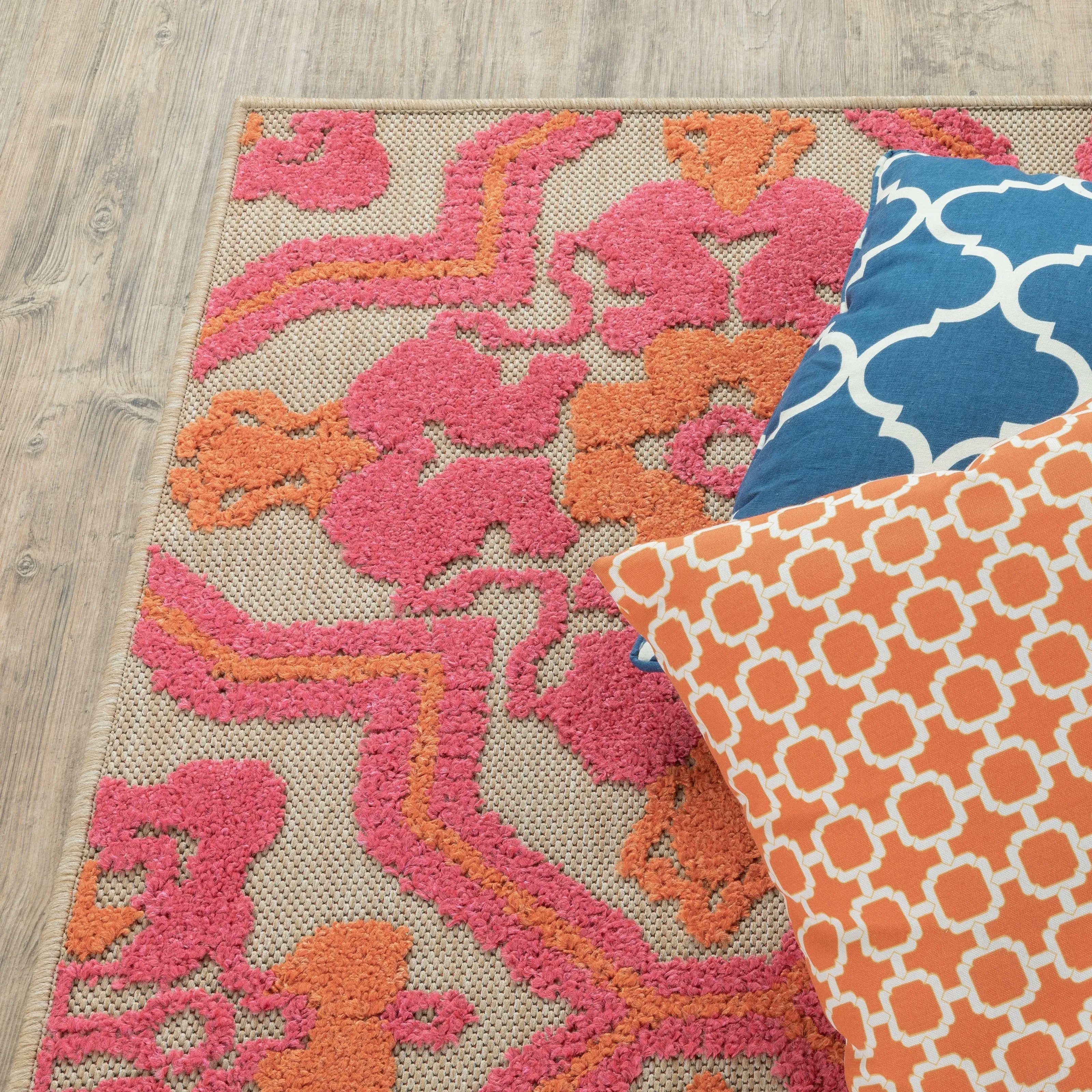 Style Haven Cara Mixed Pile Floral Medallions Indoor/ Outdoor Area Rug